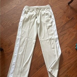 Women’s Wilson Cream Joggers with Side / snap buttons detail.   Hugging waist!